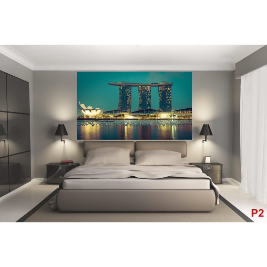 Photo mural views of Marina Bay in Singapore Photo mural views of Marina Bay in Singapore