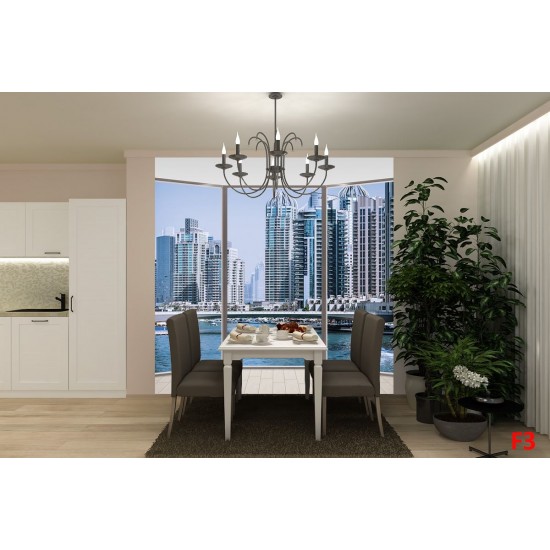Wallpapers panoramic view window oval sunny Dubai