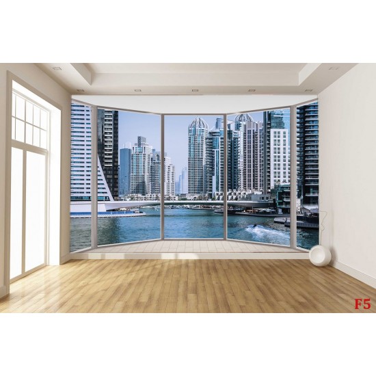 Wallpapers panoramic view window oval sunny Dubai
