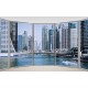 Wallpapers panoramic view window oval sunny Dubai