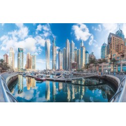 Photo murals wonderful view of Dubai buildings and yachts