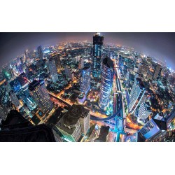 Photo murals night panorama buildings from Bangkok Photo murals night panorama buildings from Bangkok