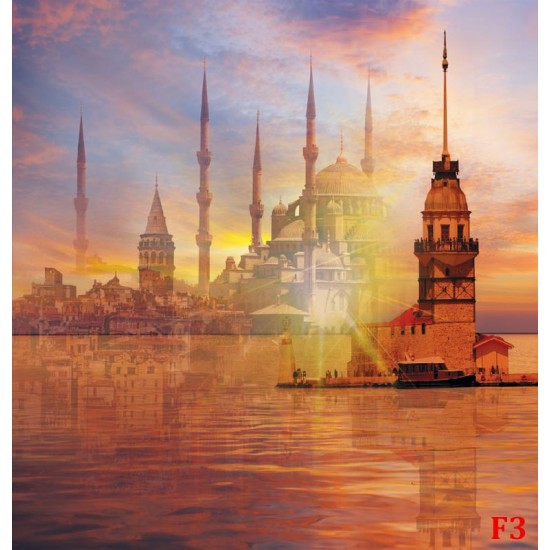 Photo mural compilation Istanbul with a mosque