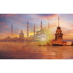 Photo mural compilation Istanbul with a mosque Photo mural compilation Istanbul with a mosque
