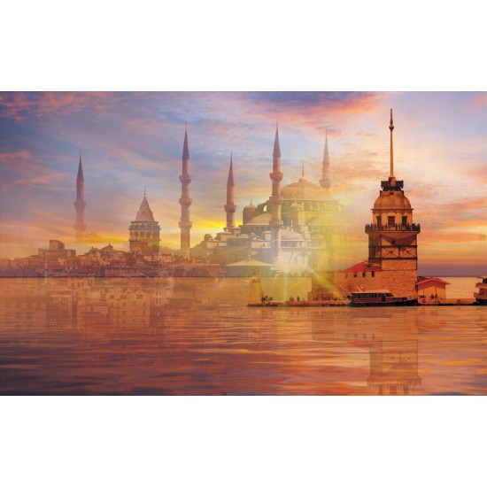 Photo mural compilation Istanbul with a mosque