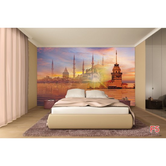 Photo mural compilation Istanbul with a mosque