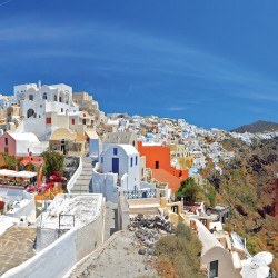 Wallpapers mural panoramic view of Santorini island