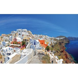 Wallpapers mural panoramic view of Santorini island Wallpapers mural panoramic view of Santorini island