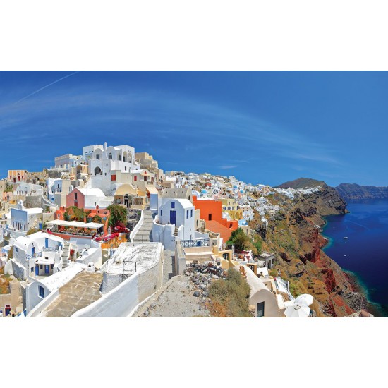 Wallpapers mural panoramic view of Santorini island Wallpapers mural panoramic view of Santorini island