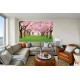 Wall mural lawn with wonderful pink trees