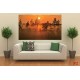 Wall mural orange forest at sunset