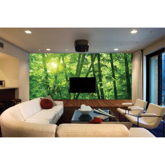 Wall murals bamboo forest with a wooden platform