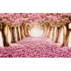 Photo mural forest path from pink trees