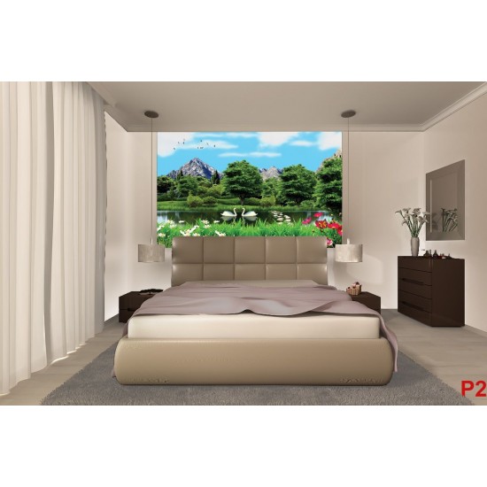 Wallpapers 3D view of lake and swans Wallpapers 3D view of lake and swans