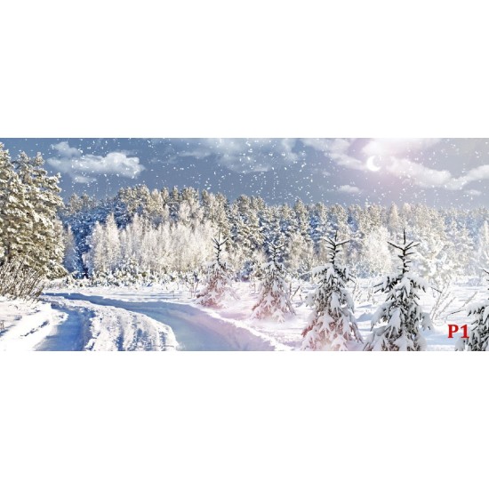 Wall mural winter landscape with pine trees