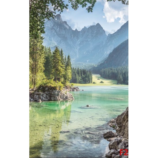 Wallpapers mural beautiful view of mountain with river and forests