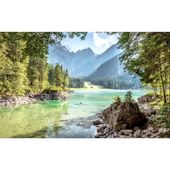 Wallpapers mural beautiful view of mountain with river and forests