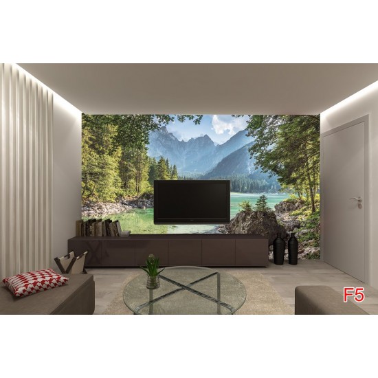 Wallpapers mural beautiful view of mountain with river and forests