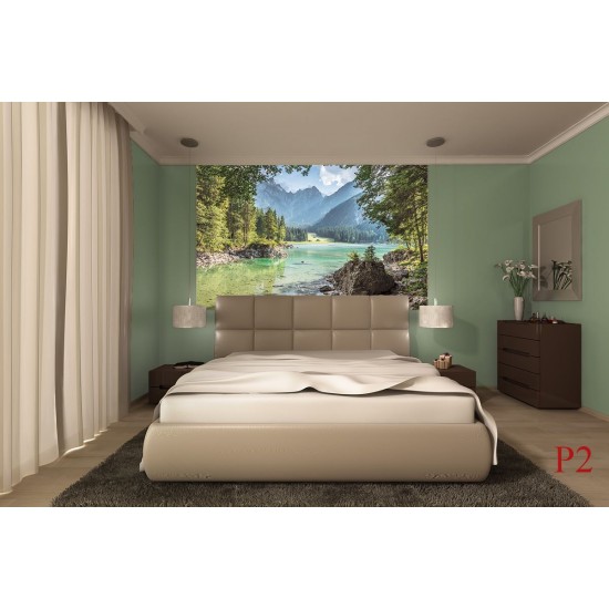 Wallpapers mural beautiful view of mountain with river and forests