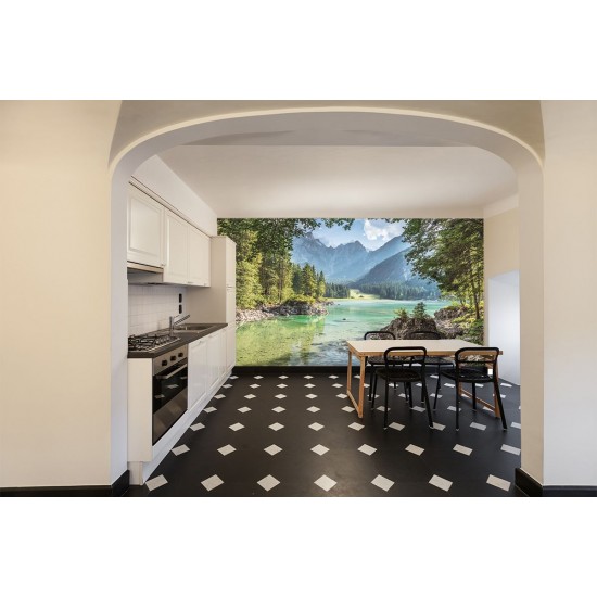 Wallpapers mural beautiful view of mountain with river and forests
