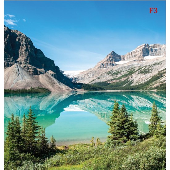 Wall mural Mountains overlooking the lake with pine trees Wall mural Mountains overlooking the lake with pine trees