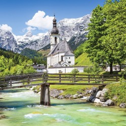 Wallpapers mural Alps beautiful mountain view and church