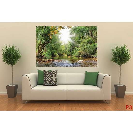Wallpapers Beautiful landscape with a river in a forest and sunshine