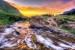 Wallpapers mountain river with effects at sunset