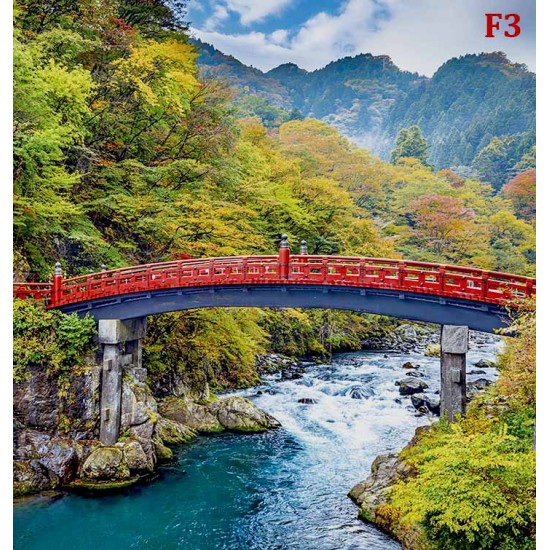 Wallpapers mountain landscape with red bridge over the river Wallpapers mountain landscape with red bridge over the river