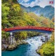 Wallpapers mountain landscape with red bridge over the river Wallpapers mountain landscape with red bridge over the river