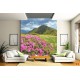 Wallpapers mural beautiful pink flowers on mountain background Wallpapers mural beautiful pink flowers on mountain background