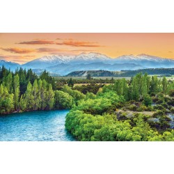 Wallpapers mural mountain view with a river Wallpapers mural mountain view with a river
