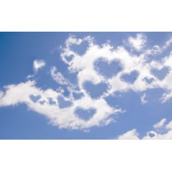 Wallpapers mural sky with gentle clouds hearts