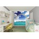 Wallpapers mural beautiful sky and rainbow over an island