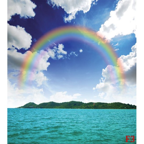 Wallpapers mural beautiful sky and rainbow over an island