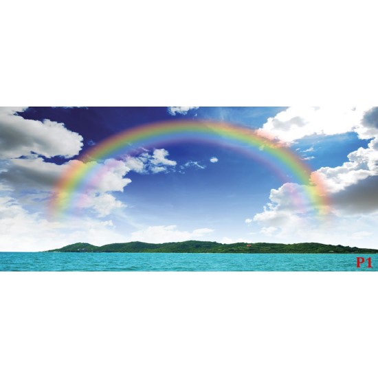Wallpapers mural beautiful sky and rainbow over an island