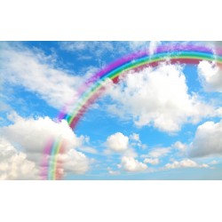 Wallpapers mural sky with clouds and colorful rainbow Wallpapers mural sky with clouds and colorful rainbow