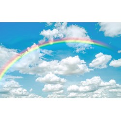 Wallpapers mural sky landscape of white clouds with rainbow