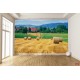 Wallpapers mural beautiful view meadow with bales