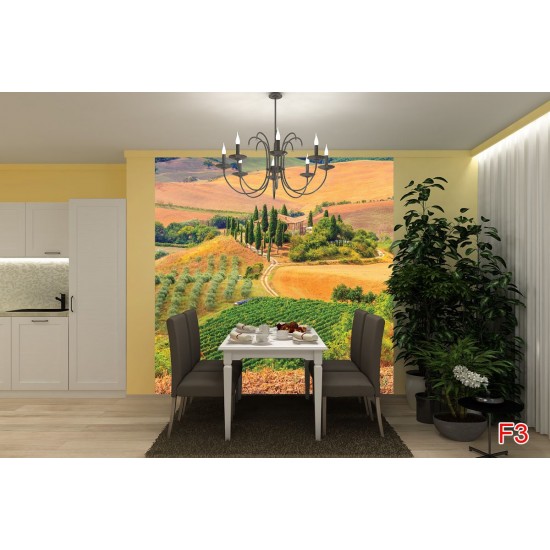Wallpapers mural Beautiful Toscana meadow view 2 Wallpapers mural Beautiful Toscana meadow view 2