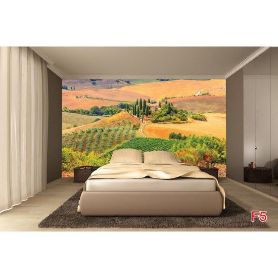 Wallpapers mural Beautiful Toscana meadow view 2 Wallpapers mural Beautiful Toscana meadow view 2