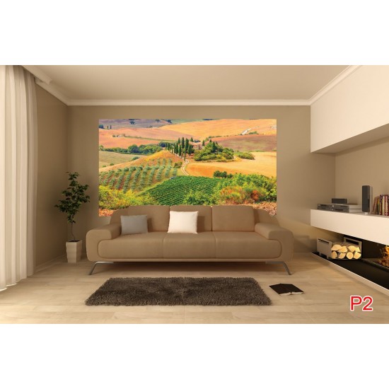 Wallpapers mural Beautiful Toscana meadow view 2 Wallpapers mural Beautiful Toscana meadow view 2