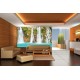 Wall murals azure waterfall with a wooden platform