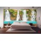 Wall murals azure waterfall with a wooden platform