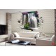 Wallpapers mural view of a waterfall with flowers through a brick wall