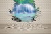 Wallpapers mural view of a waterfall through a brick wall