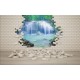 Wallpapers mural view of a waterfall through a brick wall Wallpapers mural view of a waterfall through a brick wall