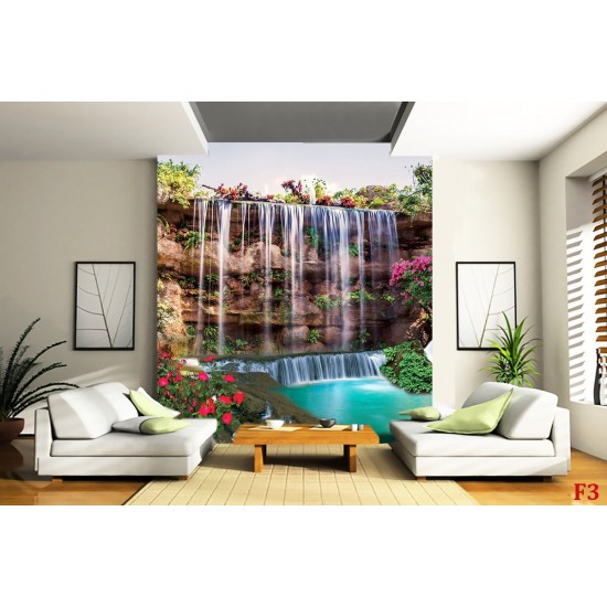 Wall mural wonderful waterfall water wall garden Wall mural wonderful waterfall water wall garden