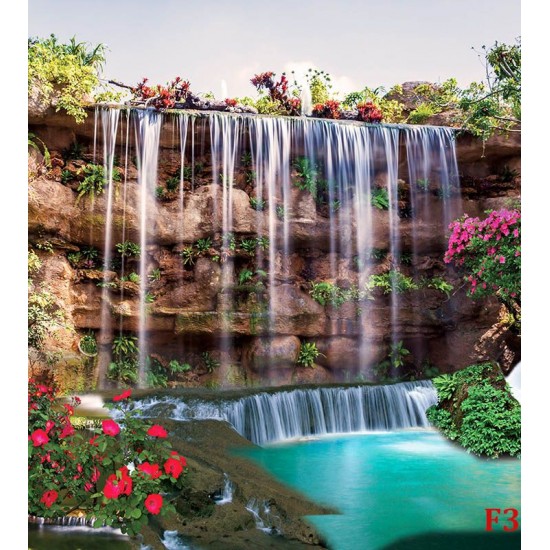 Wall mural wonderful waterfall water wall garden Wall mural wonderful waterfall water wall garden