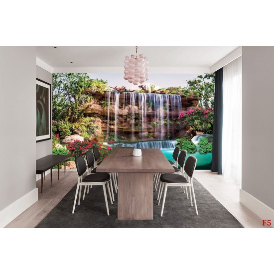 Wall mural wonderful waterfall water wall garden Wall mural wonderful waterfall water wall garden
